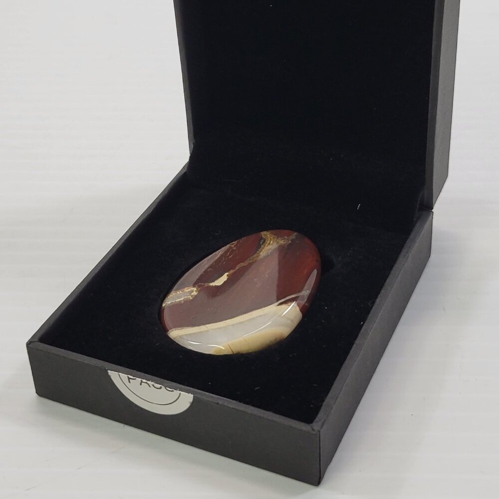 *B3) Artistone Indian Agate Thumb Pocket Polished Worry Stone
